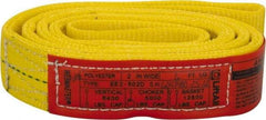 Lift-All - 6' Long x 2" Wide, 6,400 Lb Vertical Capacity, 2 Ply, Polyester Web Sling - 5,000 Lb Choker Capacity, Yellow - Apex Tool & Supply