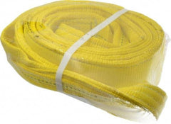 Lift-All - 10' Long x 3" Wide, 8,600 Lb Vertical Capacity, 2 Ply, Polyester Web Sling - 6,900 Lb Choker Capacity, Yellow - Apex Tool & Supply