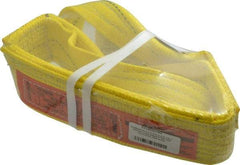 Lift-All - 3' Long x 3" Wide, 8,600 Lb Vertical Capacity, 2 Ply, Polyester Web Sling - 6,900 Lb Choker Capacity, Yellow - Apex Tool & Supply