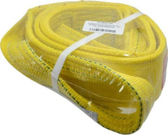 Lift-All - 6' Long x 3" Wide, 8,600 Lb Vertical Capacity, 2 Ply, Polyester Web Sling - 6,900 Lb Choker Capacity, Yellow - Apex Tool & Supply