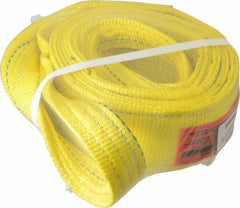Lift-All - 8' Long x 3" Wide, 8,600 Lb Vertical Capacity, 2 Ply, Polyester Web Sling - 6,900 Lb Choker Capacity, Yellow - Apex Tool & Supply