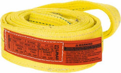 Lift-All - 10' Long x 3" Wide, 8,600 Lb Vertical Capacity, 2 Ply, Polyester Web Sling - 6,900 Lb Choker Capacity, Yellow - Apex Tool & Supply