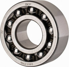 SKF - 17mm Bore Diam, 40mm OD, Open Self Aligning Radial Ball Bearing - 16mm Wide, 2 Rows, Round Bore, 573 Lb Static Capacity, 2,380 Lb Dynamic Capacity - Apex Tool & Supply