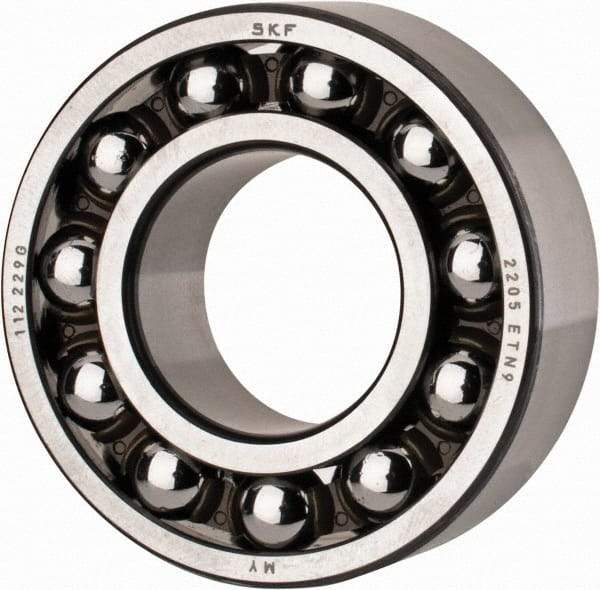 SKF - 25mm Bore Diam, 52mm OD, Open Self Aligning Radial Ball Bearing - 18mm Wide, 2 Rows, Round Bore, 989 Lb Static Capacity, 3,780 Lb Dynamic Capacity - Apex Tool & Supply