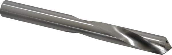 CJT - 39/64" 125° Spiral Flute Carbide-Tipped Screw Machine Drill Bit - Bright Finish, Right Hand Cut, 3-7/16" Flute Length, 5-27/32" OAL, Faceted Point, Straight Shank, Through Coolant - Apex Tool & Supply