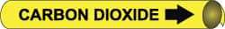 NMC - Pipe Marker with Carbon Dioxide Legend and Arrow Graphic - 4-5/8 to 5-7/8" Pipe Outside Diam, Black on Yellow - Apex Tool & Supply
