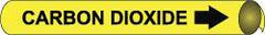 NMC - Pipe Marker with Carbon Dioxide Legend and Arrow Graphic - 3-3/8 to 4-1/2" Pipe Outside Diam, Black on Yellow - Apex Tool & Supply