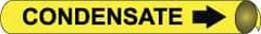 NMC - Pipe Marker with Condensate Legend and Arrow Graphic - 10 to 10" Pipe Outside Diam, Black on Yellow - Apex Tool & Supply