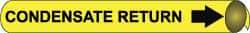 NMC - Pipe Marker with Condensate Return Legend and Arrow Graphic - 3-3/8 to 4-1/2" Pipe Outside Diam, Black on Yellow - Apex Tool & Supply