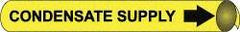 NMC - Pipe Marker with Condensate Supply Legend and Arrow Graphic - 1-1/8 to 2-3/8" Pipe Outside Diam, Black on Yellow - Apex Tool & Supply