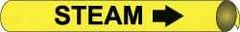 NMC - Pipe Marker with Steam Legend and Arrow Graphic - 1-1/8 to 2-3/8" Pipe Outside Diam, Black on Yellow - Apex Tool & Supply