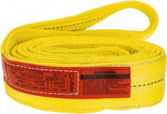 Lift-All - 12' Long x 3" Wide, 8,600 Lb Vertical Capacity, 2 Ply, Polyester Web Sling - 6,900 Lb Choker Capacity, Yellow - Apex Tool & Supply