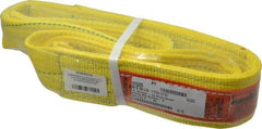 Lift-All - 4' Long x 3" Wide, 8,600 Lb Vertical Capacity, 2 Ply, Polyester Web Sling - 6,900 Lb Choker Capacity, Yellow - Apex Tool & Supply