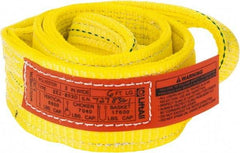 Lift-All - 6' Long x 3" Wide, 8,600 Lb Vertical Capacity, 2 Ply, Polyester Web Sling - 6,900 Lb Choker Capacity, Yellow - Apex Tool & Supply