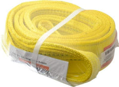 Lift-All - 8' Long x 3" Wide, 8,600 Lb Vertical Capacity, 2 Ply, Polyester Web Sling - 6,900 Lb Choker Capacity, Yellow - Apex Tool & Supply