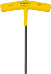 Bondhus - 3/16" Hex, T-Handle Cushion Grip, Hex Key - 6" OAL, Protanium High Torque Steel, Inch System of Measurement - Apex Tool & Supply