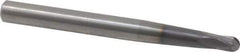 Kennametal - 1/4" Diam, 1/4" LOC, 4 Flute Solid Carbide Ball End Mill - AlTiN Finish, Single End, 4" OAL, 3/8" Shank Diam, Spiral Flute - Apex Tool & Supply