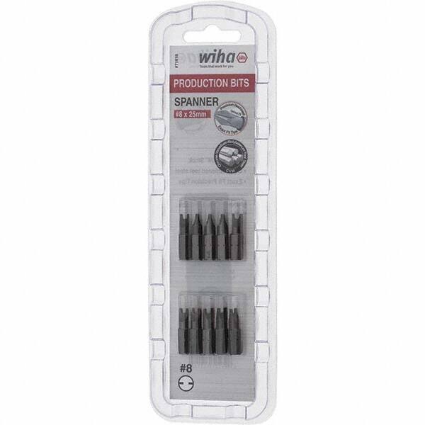 Wiha - 1/4" Drive, #8 Spanner Screwdriver Bit - 1" OAL - Apex Tool & Supply