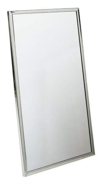 Bradley - 24 Inch Wide x 36 Inch High, Theft Resistant Rectangular Glass Washroom Mirror - Stainless Steel Frame - Apex Tool & Supply