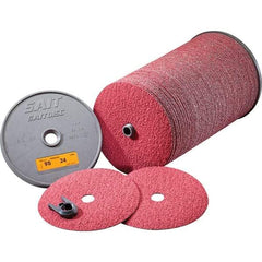 Sait - 7" Diam 7/8" Hole 50 Grit Fiber Disc - Coarse Grade, Ceramic, 8,500 Max RPM, Series 9S - Apex Tool & Supply