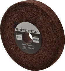 Brite Star - 6" Diam, 1" Face Width, 1" Center Hole, Medium Grade, Aluminum Oxide Deburring Wheel - Convolute, Hard Density 4 Grade, 6,000 RPM - Apex Tool & Supply