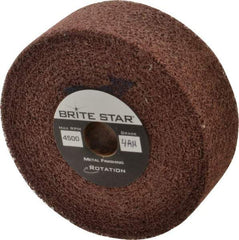 Brite Star - 6" Diam, 2" Face Width, 1" Center Hole, Medium Grade, Aluminum Oxide Deburring Wheel - Convolute, Soft Density 4 Grade, 6,000 RPM - Apex Tool & Supply