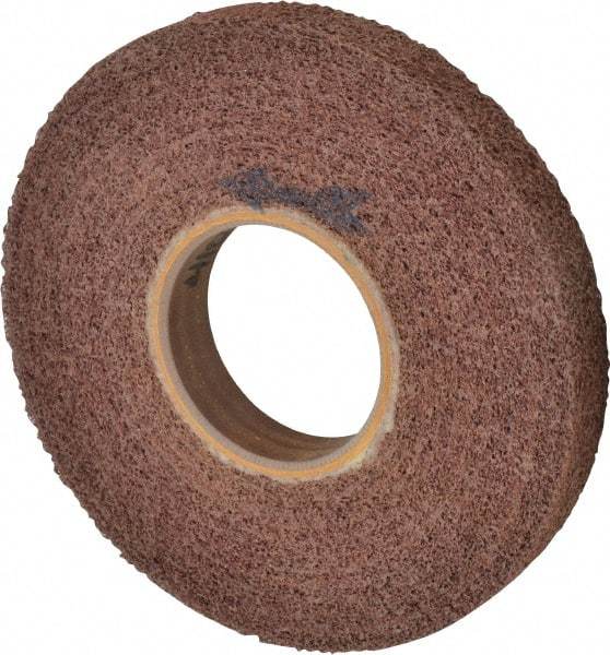 Brite Star - 8" Diam, 1" Face Width, 3" Center Hole, Medium Grade, Aluminum Oxide Deburring Wheel - Convolute, Hard Density 4 Grade, 3,400 RPM - Apex Tool & Supply