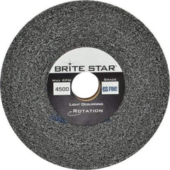Brite Star - 6" Diam, 1" Face Width, 1" Center Hole, Fine Grade, Silicon Carbide Deburring Wheel - Convolute, Soft Density 6 Grade, 6,000 RPM - Apex Tool & Supply