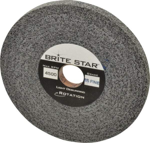Brite Star - 6" Diam, 1/2" Face Width, 1" Center Hole, Fine Grade, Silicon Carbide Deburring Wheel - Convolute, Hard Density 8 Grade, 6,000 RPM - Apex Tool & Supply