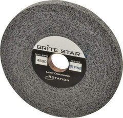 Brite Star - 6" Diam, 1/2" Face Width, 1" Center Hole, Fine Grade, Silicon Carbide Deburring Wheel - Convolute, Hard Density 8 Grade, 6,000 RPM - Apex Tool & Supply