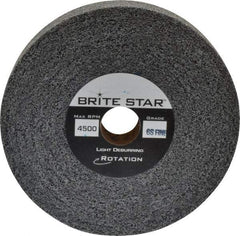 Brite Star - 6" Diam, 1" Face Width, 1" Center Hole, Fine Grade, Silicon Carbide Deburring Wheel - Convolute, Soft Density 7 Grade, 6,000 RPM - Apex Tool & Supply