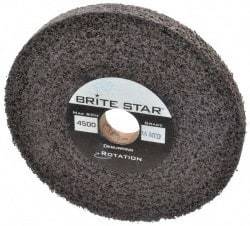 Brite Star - 6" Diam, 1/2" Face Width, 1" Center Hole, Medium Grade, Aluminum Oxide Deburring Wheel - Convolute, Hard Density 8 Grade, 4,500 RPM - Apex Tool & Supply
