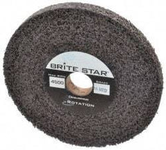 Brite Star - 6" Diam, 1/2" Face Width, 1" Center Hole, Medium Grade, Aluminum Oxide Deburring Wheel - Convolute, Hard Density 8 Grade, 4,500 RPM - Apex Tool & Supply