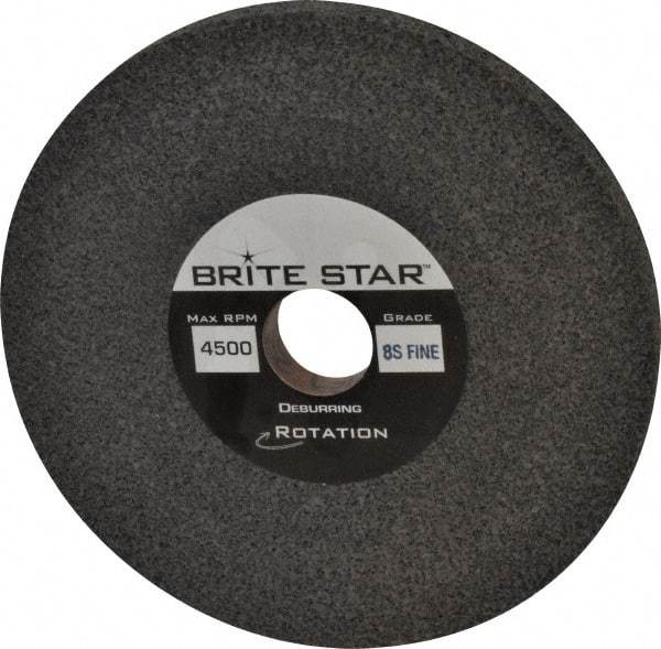 Brite Star - 6" Diam, 1/2" Face Width, 1" Center Hole, Fine Grade, Silicon Carbide Deburring Wheel - Convolute, Hard Density 8 Grade, 4,500 RPM - Apex Tool & Supply