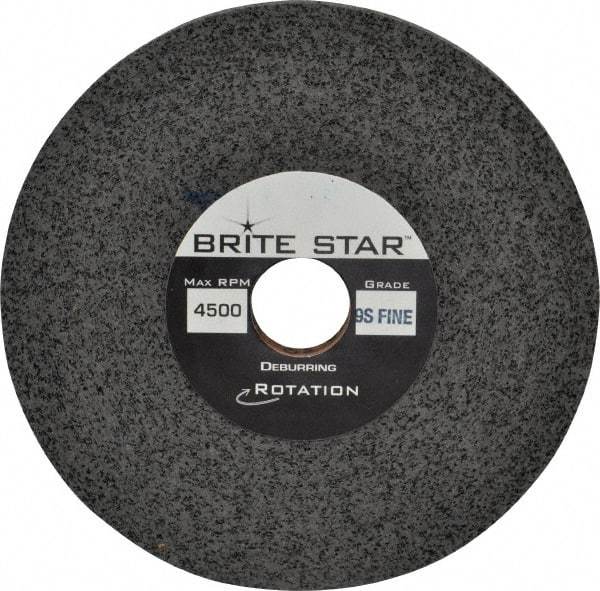 Brite Star - 6" Diam, 1/2" Face Width, 1" Center Hole, Fine Grade, Silicon Carbide Deburring Wheel - Convolute, Extra Hard Density 9 Grade, 4,500 RPM - Apex Tool & Supply