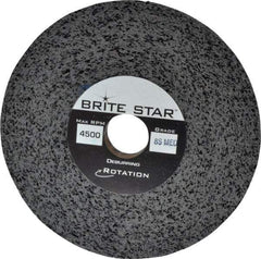 Brite Star - 6" Diam, 1/2" Face Width, 1" Center Hole, Medium Grade, Silicon Carbide Deburring Wheel - Convolute, Hard Density 8 Grade, 4,500 RPM - Apex Tool & Supply