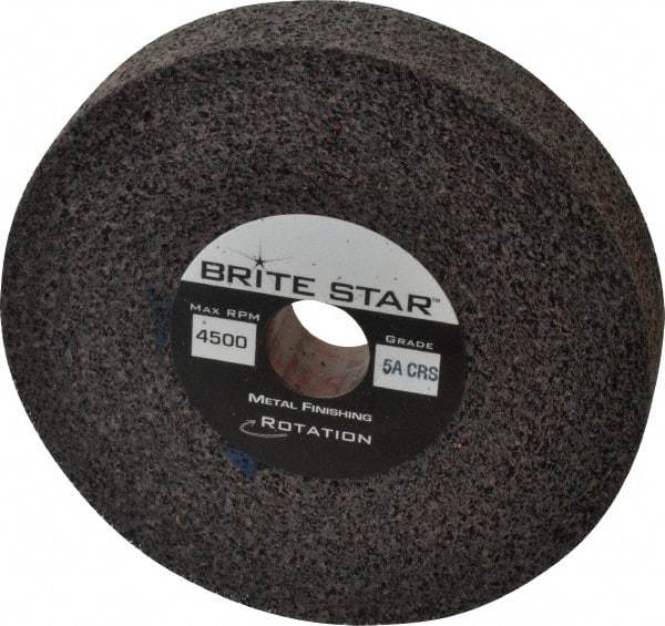 Brite Star - 6" Diam, 1" Face Width, 1" Center Hole, Coarse Grade, Aluminum Oxide Deburring Wheel - Convolute, Soft Density 5 Grade, 6,000 RPM - Apex Tool & Supply