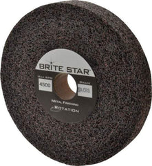 Brite Star - 6" Diam, 1" Face Width, 1" Center Hole, Coarse Grade, Aluminum Oxide Deburring Wheel - Convolute, Medium Density 6 Grade, 6,000 RPM - Apex Tool & Supply