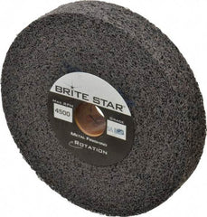 Brite Star - 6" Diam, 1" Face Width, 1" Center Hole, Medium Grade, Aluminum Oxide Deburring Wheel - Convolute, Soft Density 5 Grade, 6,000 RPM - Apex Tool & Supply