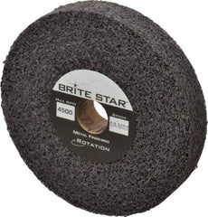 Brite Star - 6" Diam, 1" Face Width, 1" Center Hole, Medium Grade, Aluminum Oxide Deburring Wheel - Convolute, Medium Density 6 Grade, 6,000 RPM - Apex Tool & Supply