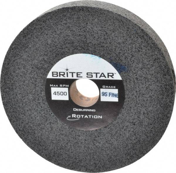 Brite Star - 6" Diam, 1" Face Width, 1" Center Hole, Fine Grade, Silicon Carbide Deburring Wheel - Convolute, Extra Hard Density 9 Grade, 4,500 RPM - Apex Tool & Supply