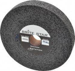Brite Star - 6" Diam, 1" Face Width, 1" Center Hole, Medium Grade, Silicon Carbide Deburring Wheel - Convolute, Hard Density 8 Grade, 6,000 RPM - Apex Tool & Supply