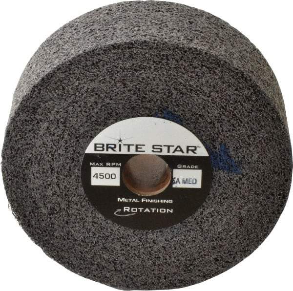 Brite Star - 6" Diam, 2" Face Width, 1" Center Hole, Medium Grade, Aluminum Oxide Deburring Wheel - Convolute, Soft Density 5 Grade, 6,000 RPM - Apex Tool & Supply