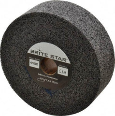 Brite Star - 6" Diam, 2" Face Width, 1" Center Hole, Medium Grade, Aluminum Oxide Deburring Wheel - Convolute, Medium Density 6 Grade, 6,000 RPM - Apex Tool & Supply