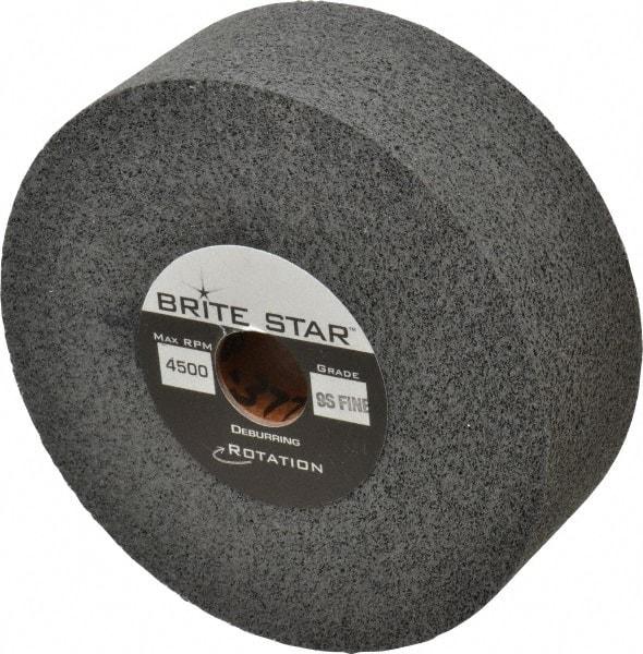 Brite Star - 6" Diam, 2" Face Width, 1" Center Hole, Fine Grade, Silicon Carbide Deburring Wheel - Convolute, Extra Hard Density 9 Grade, 4,500 RPM - Apex Tool & Supply
