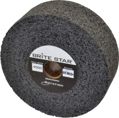 Brite Star - 6" Diam, 2" Face Width, 1" Center Hole, Medium Grade, Silicon Carbide Deburring Wheel - Convolute, Hard Density 8 Grade, 4,500 RPM - Apex Tool & Supply