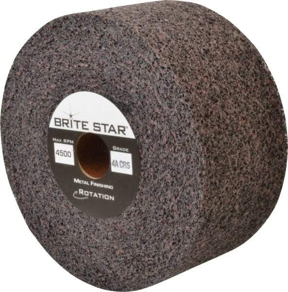 Brite Star - 6" Diam, 3" Face Width, 1" Center Hole, Coarse Grade, Aluminum Oxide Deburring Wheel - Convolute, Soft Density 4 Grade, 6,000 RPM - Apex Tool & Supply