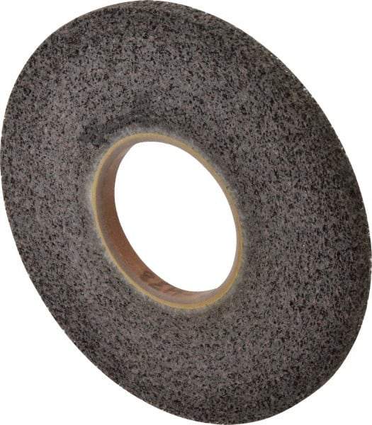 Brite Star - 8" Diam, 1/2" Face Width, 3" Center Hole, Medium Grade, Aluminum Oxide Deburring Wheel - Convolute, Extra Hard Density 8 Grade, 3,400 RPM - Apex Tool & Supply