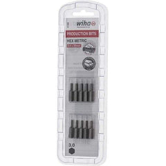 Wiha - 3mm Hex Screwdriver Bit - 1/4" Drive, 1" OAL - Apex Tool & Supply