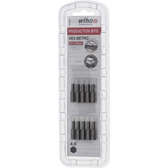 Wiha - 4mm Hex Screwdriver Bit - 1/4" Drive, 1" OAL - Apex Tool & Supply